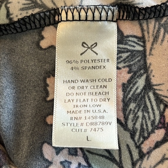 Everly Floral Flowers Long Sleeve Dress Stretch Womens Large - Picture 10 of 10